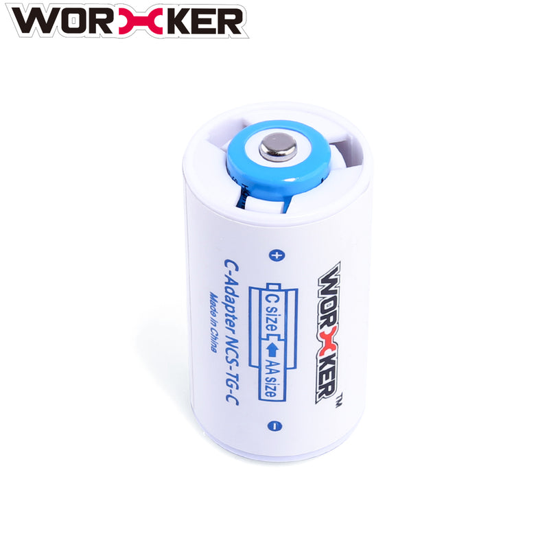 Worker 6 pcs AA to D AND 6 pcs AA to C Size Converter SAVE SPACE, SAVE MONEY!