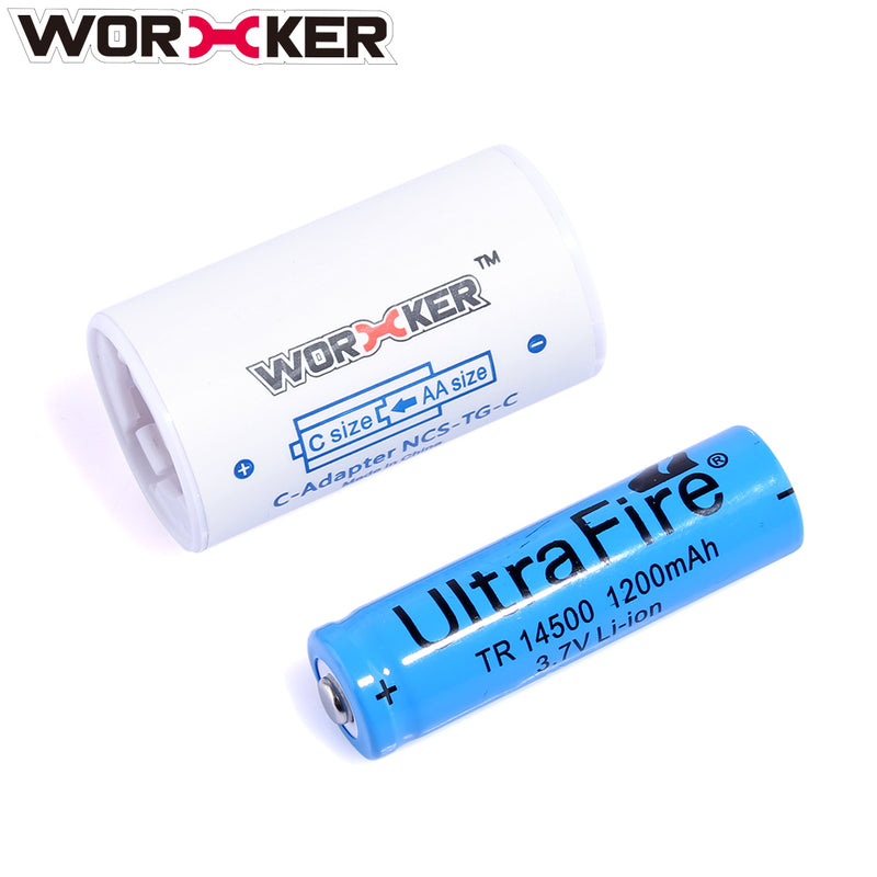 Worker 6 OR 12 Pcs Modified AA to C OR D Size Battery Converter SAVE SPACE, SAVE MONEY!
